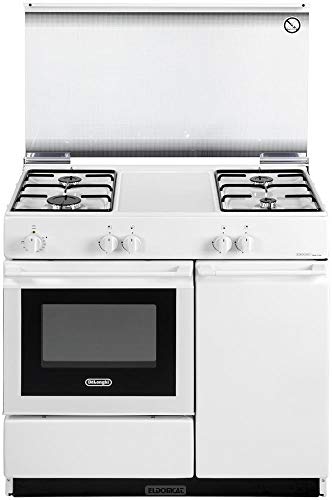 De Longhi Sew 8540 Ned Linea Smart - Cucina A Gas Con Forno Elettrico, 4 Fuochi, Dimensioni 86X50 Cm, Classe B