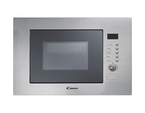 Candy Mic20Gdfx Forno A Microonde Da Incasso Con Grill, 20 Litri, 800W, 8 Livelli Di Potenza, Funzione Scongelamento, 59,5X34,35X38,8 Cm, Acciaio Inox