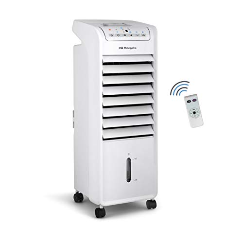 Orbegozo Air46 Climatizzatore Evaporativo 3 In 1, 3 Velocità, Timer, Accumulatori Di Freddo, Serbatoio 6 L, Telecomando, Silenzioso, Plastica/Metallo,