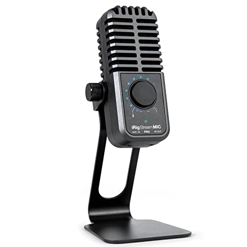 Ik Multimedia Irig Stream Mic Pro, Microfono A Condensatore Con Interfaccia Audio Integrata Per Iphone, Ipad, Android, Usb Computer, Mac, Pc Windows,