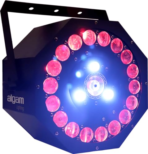 Algam Lighting - Sunflower - Proiettore Combo 3-In-1 Led - Effetto Sole, Stroboscope, Laser - Laser Class 3B - Ip20-4,55 Kg, 340 X 230 X 350 Mm