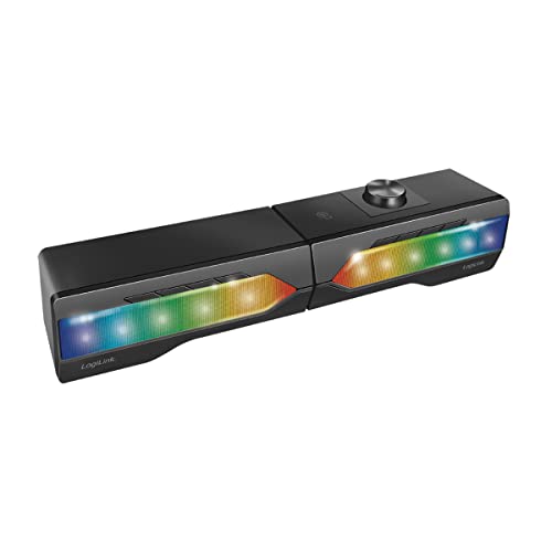 Logilink Soundbar Mobile Con Luce Per Feste, Sistema Audio 2 In 1, Collegamento Tramite Bluetooth V5.0 O Jack Stereo Da 3,5 Mm, Nero
