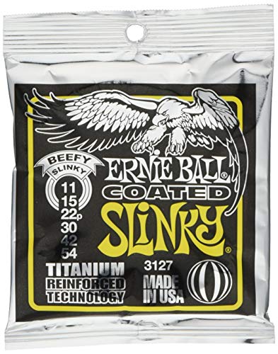 Ernie Ball, Beefy Slinky Coated Titanium Rps, Corde Per Chitarra Elettrica, Diametro 11-54