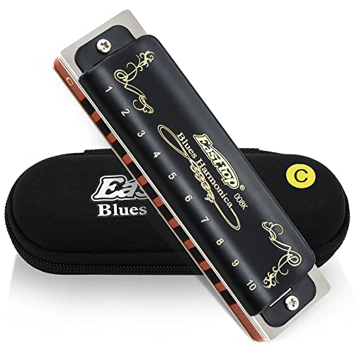 East Top Armonica A Bocca Diatonica Key Of C 10 Fori 20 Toni 008K Blues Armonica A Bocca Con Copertura Nera, Armonica Di Grado Superiore Per Adulti, P
