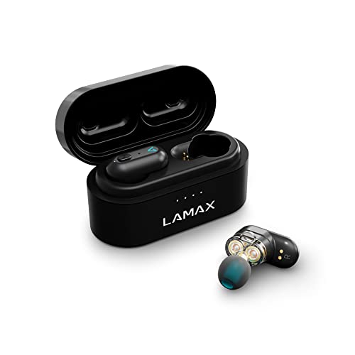 Lamax Duals1 - Cuffie Bluetooth 5.0 Usb-C, Auricolari In Ear Con Doppio Driver, Durata Dell'Udito Fino A 28 Ore, Alloggiamento In Alluminio Con Indica