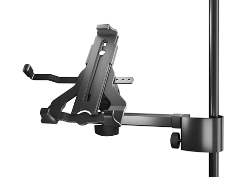 K&M 19743 Supporto Per Tablet Plastica Bio - Accessorio Per Asta Di Microfono, Inclinabile - Adatto A Tutte Le Marche Più Conosciute