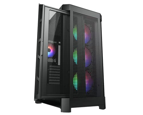 Cougar Duoface Pro Rgb Mid Tower Pc Case Con 2 Distinti Pannelli Frontali Mesh E Vetro E Ventole Rgb (Black)