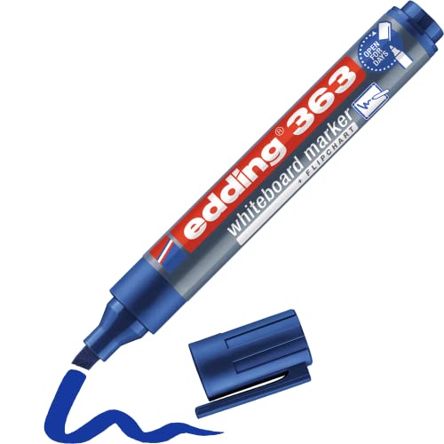 Edding 363 - Pennarello Per Lavagna Bianca, 1 Penna Per Lavagna Bianca, Punta A Scalpello 1-5 Mm, Per Lavagne Bianche, Lavagna A Fogli Mobili, Bacheca