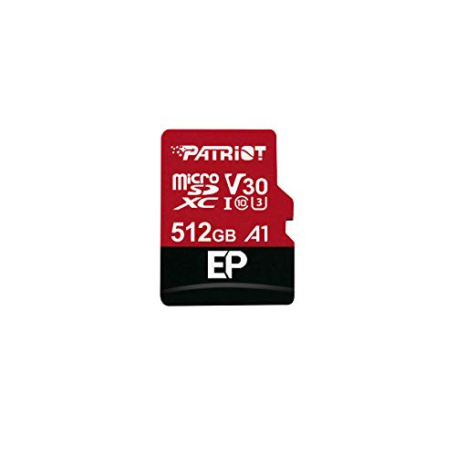 Patriot Memory Pef512Gep31Mcx 512 Gb Ep V30 A1 Per Micro Sd Card Sdxc Per Telefoni E Tablet Android/4 K Video Recording