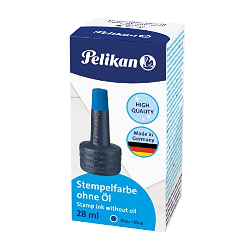 Pelikan 351213 Inchiostro Per Timbri A Tampone Senza Olio Sellar 4K, 28 Ml, Blu, Adatto Per Tutti I Timbri, Per Ufficio, In Gomma, Prodotto In Germani
