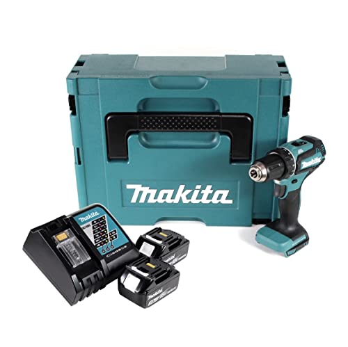 Makita Ddf485Rfj Akku-Bohrschrauber 18V 3Ah Li-Ion Incl. 2. Batteria Ricaricabile, Incl. Koffer, Incl. Caricabatteria