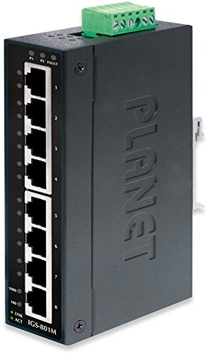 Planet Igs-801M - Managed Industrial Gigabit Switch 8-Port 10/100/1000 Mbps Ip30 Slim Type
