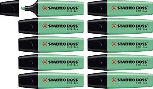 Evidenziatore - Stabilo Boss Original - Confezione Da 10 - Turchese