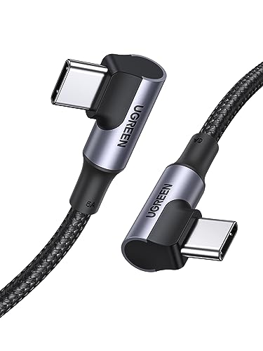 Ugreen Cavo Usb C 90 Gradi 100W 5A/20V, Cavo Usb Type C Compatible Con Iphone 15 Plus Pro Max, Macbook Pro/Air, Galaxy S24+/S24 Ultra/S23/S23+/S23 Ult