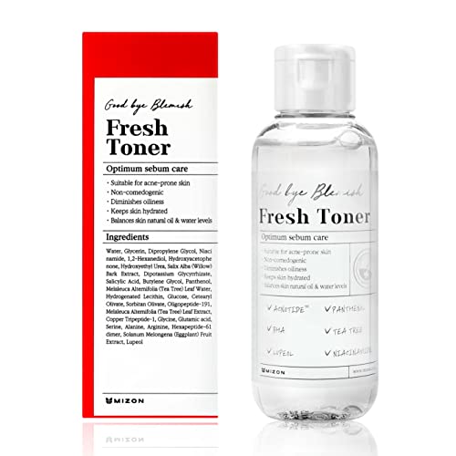 [Mizon] Tonico Viso Good Bye Blemish (120Ml) Per Sebo Eccessivo, Problemi Della Pelle, Trattamento Dell'Acne, Macchie E Sfoghi Cutanei, Skincare Corea
