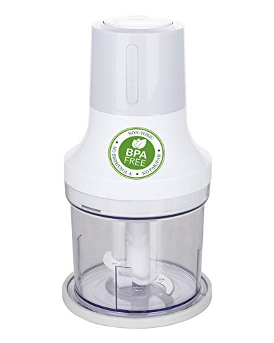 Emerio Tritatutto, Tritatutto Universale Con Contenitore Da 500 Ml, 260 Watt, Tritatutto Elettrico Multiplo Con 2 Lame In Acciaio Inox Per Tritare Car