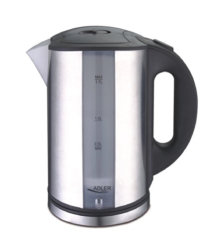 Adler Ad 1216 Electric Kettle 1.7 L Black Silver 2200 W