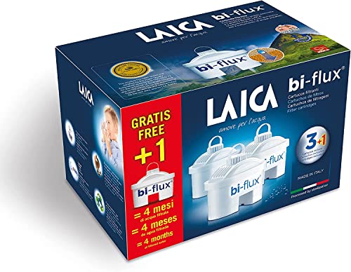 Cartuccia Filtro Acqua Laica Bi-Flux - Preserva I Sali Minerali Riducendo Cloro E Metalli Pesanti - Riduce La Durezza Dell'Acqua Del Rubinetto - Filtr