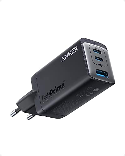 Caricabatterie Anker 735 Usb C (Ganprime 65 W), Caricabatterie A Muro Veloce E Compatto A 3 Porte Per Macbook Pro/Air, Ipad Pro, Galaxy S22/S21, Hp Sp