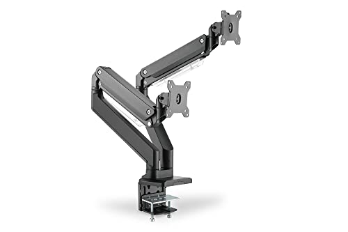 Digitus Supporto Da Tavolo Per Monitor A Doppia Molla A Gas 2X 35, 2X 15 Kg Max. Nero
