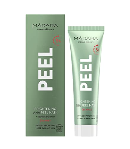 Mádara Organic Skincare | Brightening Aha Peel Mask - 60Ml, Con Acidi Della Frutta, Vitamina C E Acido Lattico, Esfoliante, Illuminante, Per Una Pelle