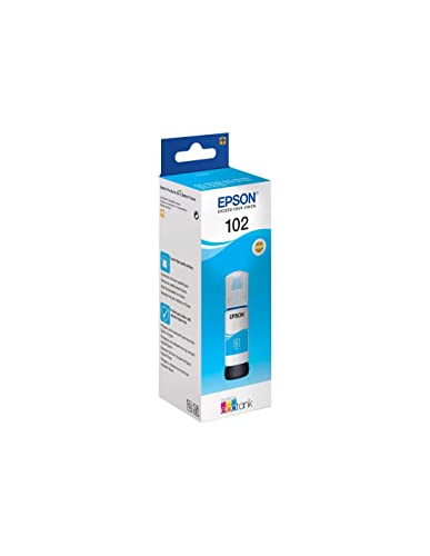 Epson Serie 102 Ecotank, Flaconi Di Inchiostro A 4 Colori, Inchiostri Dye E A Pigmenti, 70 Ml, Ciano