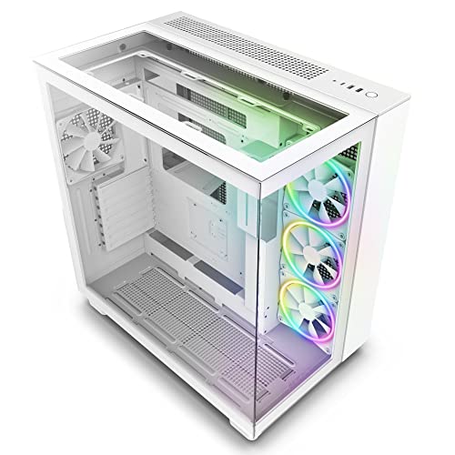 Nzxt H9 Elite Case Per Pc Gaming Mid-Tower Atx A Doppia Camera, Include 3 Ventole F120 Rgb Duo Da 120 Mm Con Controller, Pannello Frontale, Superiore