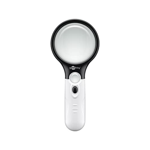 Goobay 41255 Lente D'Ingrandimento Da Lettura Illuminata – Lente D'Ingrandimento Leggera Con Luce Led – Alta Chiarezza – Lente D'Ingrandimento Senza D