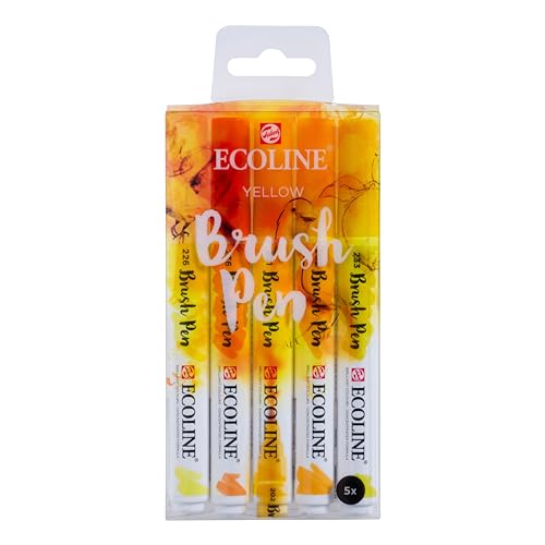 Ecoline Talens 5 Brush Pens Yellow