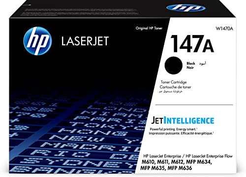 Hp 147A W1470A, Cartuccia Toner Originale Hp Da 10500 Pagine, Compatibile Con Le Stampanti Hp Laserjet Enterprise M610, M611, M612, Mfp M634, Mfp M635