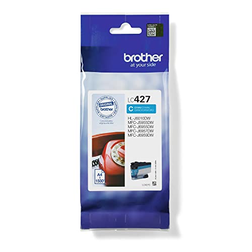 Brother Lc427C Cartuccia Inkjet Originale, Fino A 1500 Pagine, Per Stampanti Mfcj5955Dw / Mfcj6955Dw / Hlj6010Dw, Ciano