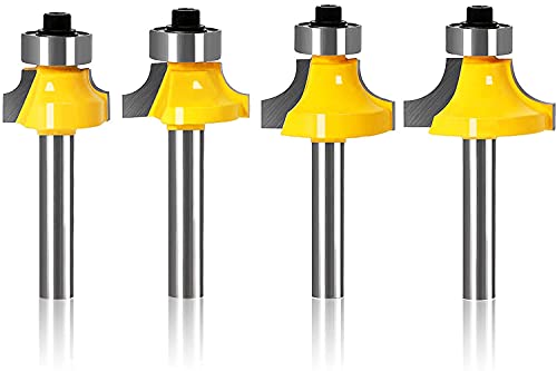 Fresa Router Router Bit Fresa Legno Lavorazione Del Legno Fresa Per Angolo Tondo Per Legno Mobili Di Bricolage 4Pcs