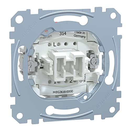 Merten Meg3616-0000 Modulo Interruttore Di Spegnimento/Commutatore, Unipolare, 16 Ax, Ac 250 V, Con Morsetti