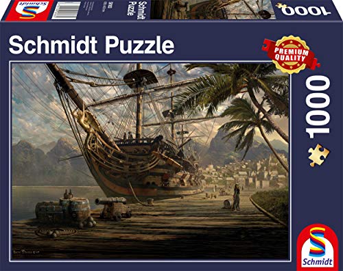 Schmidt Spiele Puzzle- Ship Schmidt Spiele 58183 Nave All'Ancora, Puzzle Da 1000 Pezzi, Multicolore