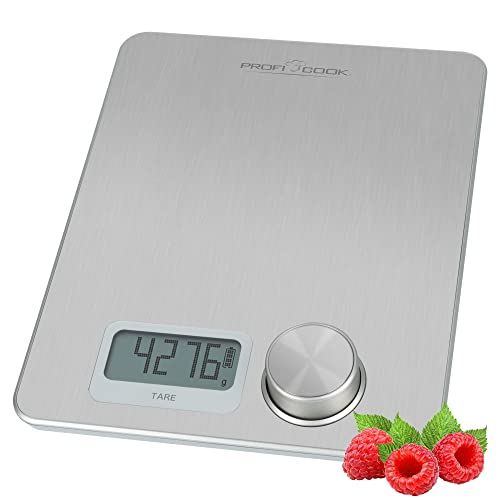 Proficook® Bilancia Da Cucina Senza Batterie | Bilancia Da Cucina Digitale Con Energia Cinetica | Bilancia Con Campo Di Misurazione Di 1 G – 5 Kg E Gr