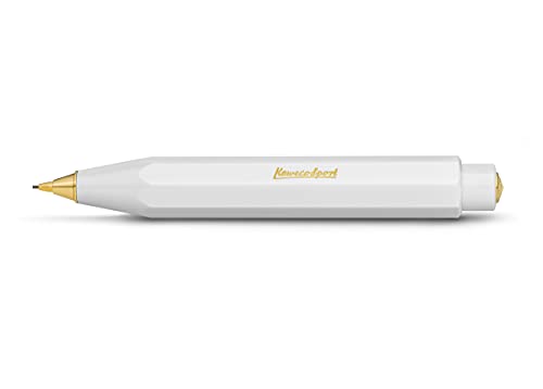 Kaweco Classic Hb - Portamine Da 0,7 Mm, In Plastica Di Alta Qualità, Con Design Ottagonale, 11 Cm, Penna A Pressione Ricaricabile (Bianco)