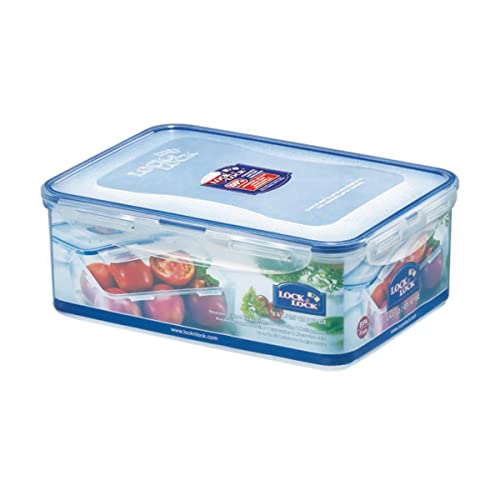 Lock & Lock, Contenitore Di Stoccaggio Rettangolare - Trasparente / Blu, 2,6 L
