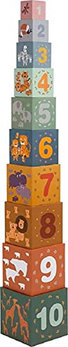 Small Foot Dadi Da Accatastare "Safari", Gioco Motricità, Da Smistare Per Imparare A Contare, Da 1 Anno, 11957