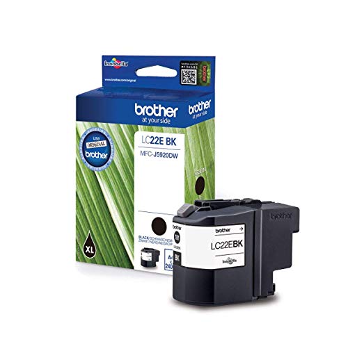 Brother Lc22Ebk Cartuccia D'Inchiostro, 2400 Pagine Stampate, Xl, Nero