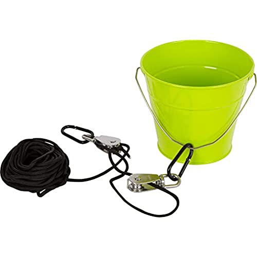 Small Foot Carrucola Con Secchio In Metallo, Accessori Per Casetta Sull'Albero/Torre Giochi, Giochi Da Giardino Per Bambini Dai 3 Anni In Su, 11905 At