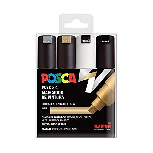 Uni Posca Set Pc 8K Gswb - Confezione Da 4 Pennarelli