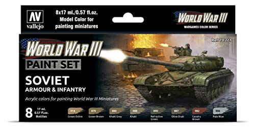 Vallejo- Worl War Iii Set Di Accessori Per Modellini Di Carri Armati E Fuoristrada Sovietici, Multicolore, 0.57 Fl Oz (Pack Of 8), 770221