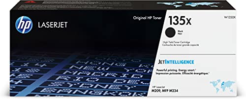 Hp 135X Nero, W1350X, Cartuccia Toner Originale Hp Da 2400 Pagine, Compatibile Con Le Stampanti Hp Laserjet M209Dw, M234Dw, M234Sdn, M234Sdw, M209Dwe,