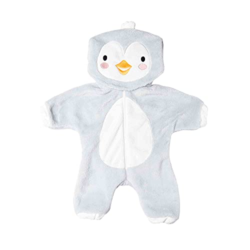 Heless 2198 - Tuta Per Bambole, Motivo: Pinguino, Morbida, Con Cappuccio E Cerniera, Taglia 35-45 Cm