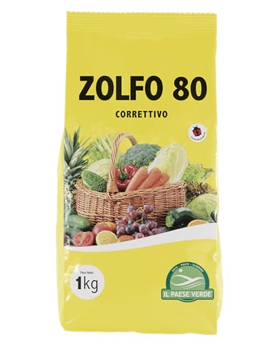 Il Paese Verde Zolfo 80 Sacco 1 Kg. Prodotto Consentito In Agricoltura Biologica Per Prevenire Le Carenze Di Zolfo. Zolfo In Polvere Bagnabile.