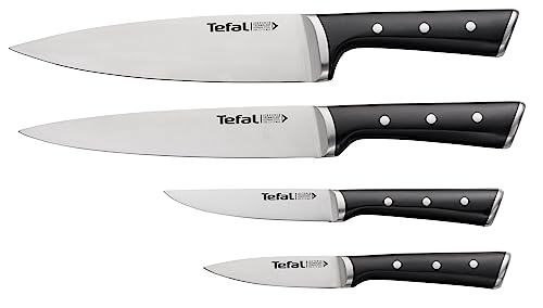 Tefal Ice Force - Set Di 4 Coltelli: Coltello Pelapatate 9 Cm, Coltello Da Chef 20 Cm, Coltello Universale 11 Cm, Coltello Per Affettare 20 Cm, In Acc