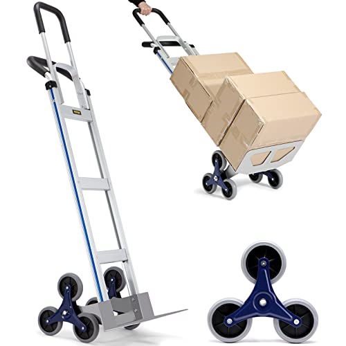 Vevor Carrello Portaspesa In Acciaio Alluminio Capacità Carico Massima 250Kg Manico Regolabile, Carrello Con Ruote Per Salire Le Scale In Lega Di Allu