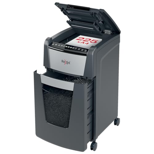 Rexel Optimum Auto Feed+ 225X, Distruggidocumenti Automatico, 225-248 Fogli (80-70 Gr/Mq), Taglio A Frammento, Livello Di Sicurezza P-4, Per Piccoli U