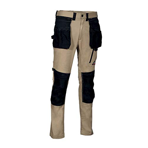 Cofra V568-0-00.Z56 Kudus - Pantaloni Multitasche, Taglia 56, Colore: Cachi, Nero