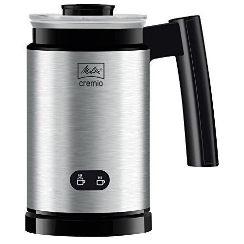 Melitta Cremio 1014-03 Montalatte Elettrico Per Cappuccino, Macchiato, Schiuma Latte Calda O Fredda, Acciaio Inox, Nero